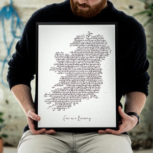 Custom Ireland Lyrics Framed Print | Irish Gift | Gift for Irish Dad | Ireland Personalised Print | Irish Music