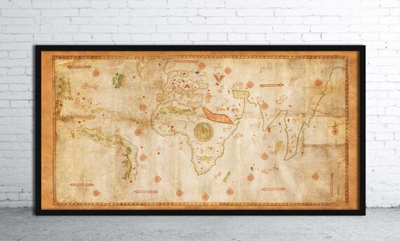 Definition Of Historical Map Ancient Maritime Map Of The 16Th Century Planisphere Of | Etsy Denmark