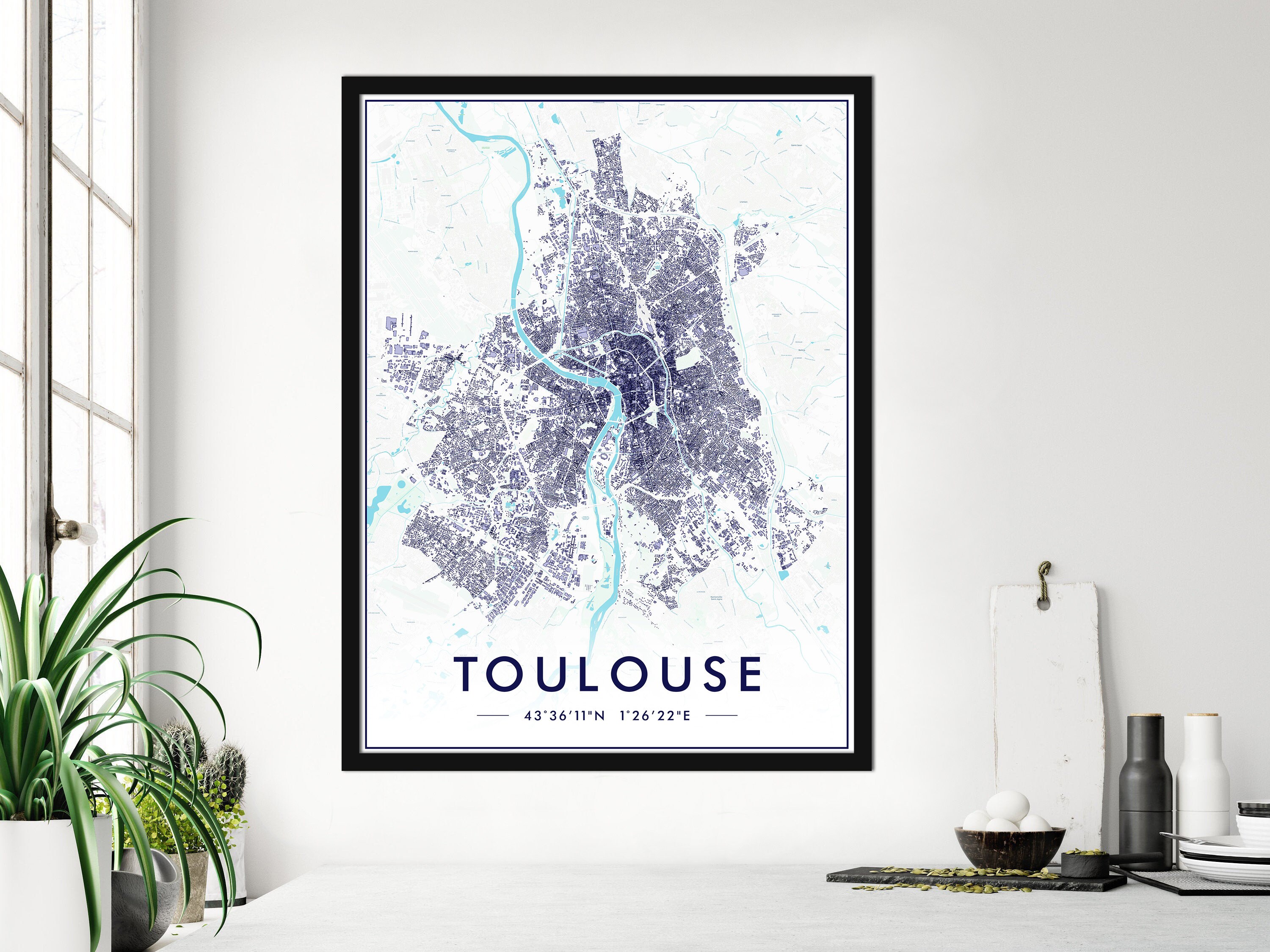 Affiche Toulouse Couleur | Poster Impression 300Dpi Carte de Pour Décoration Murale Personnalisation