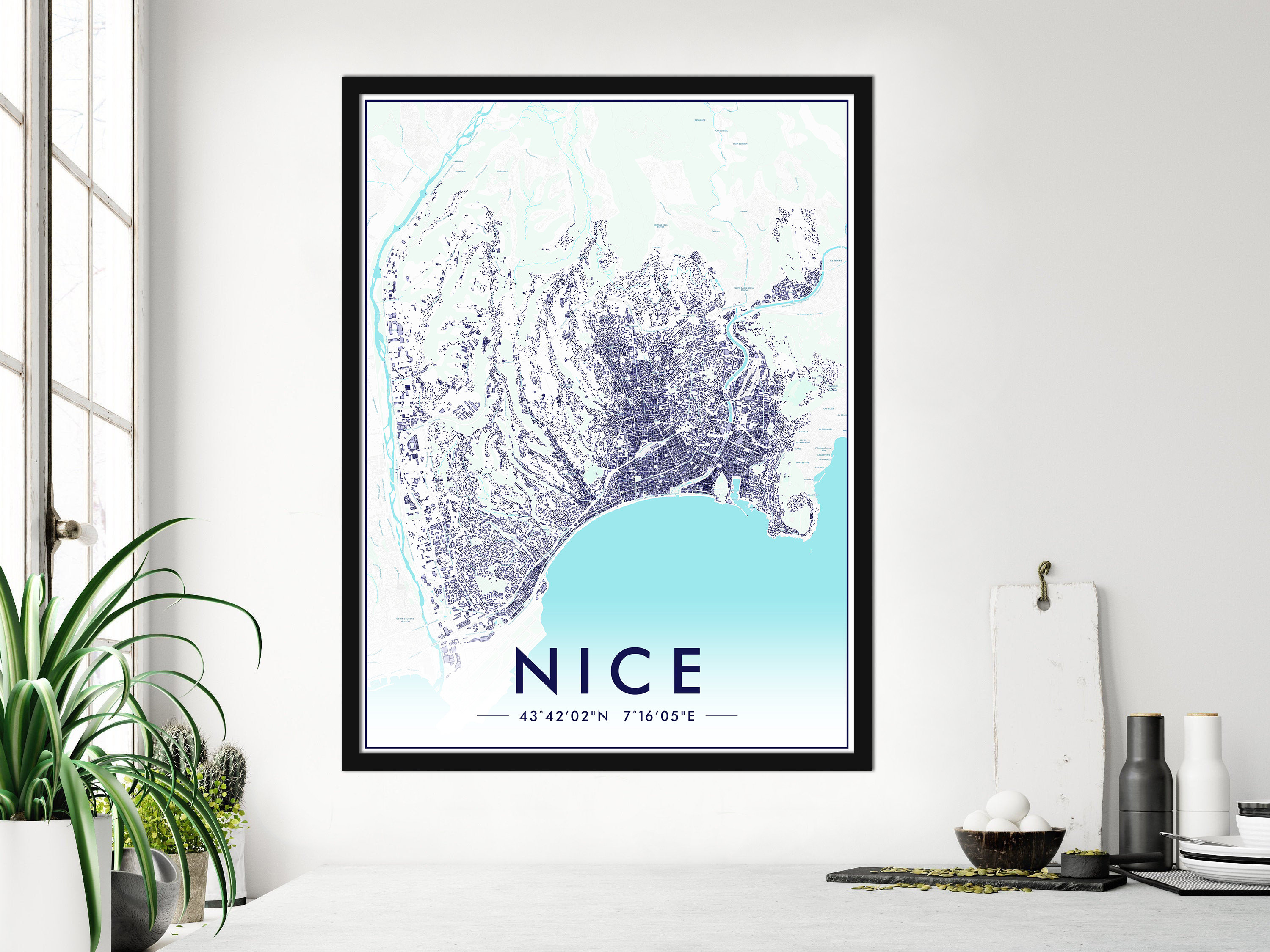 Affiche Nice Couleur | Poster Impression 300Dpi Carte de Pour Décoration Murale Personnalisation Off