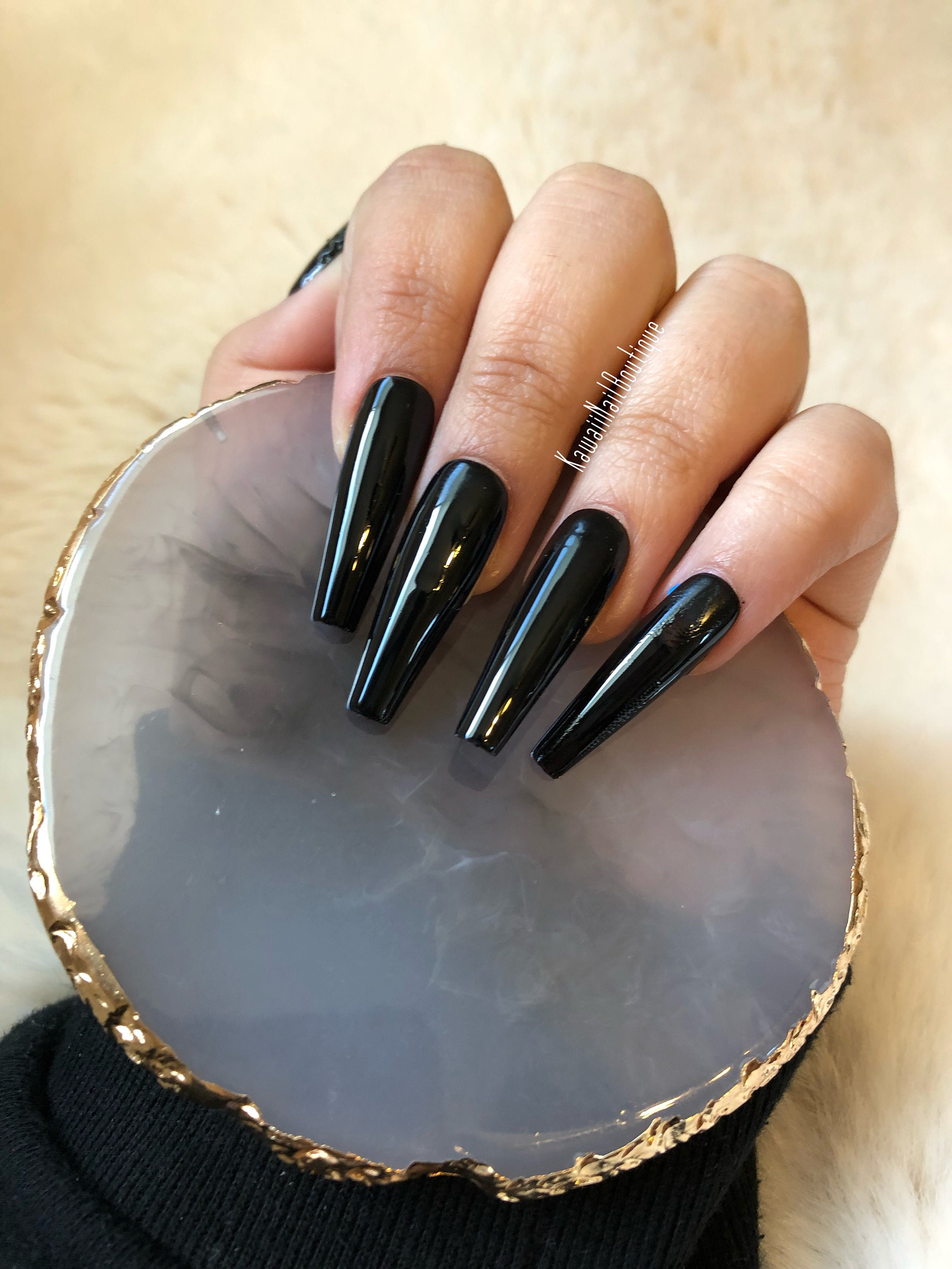 Basic Glossy Nails 34 Colours Available Press On Nail Set Etsy Uk