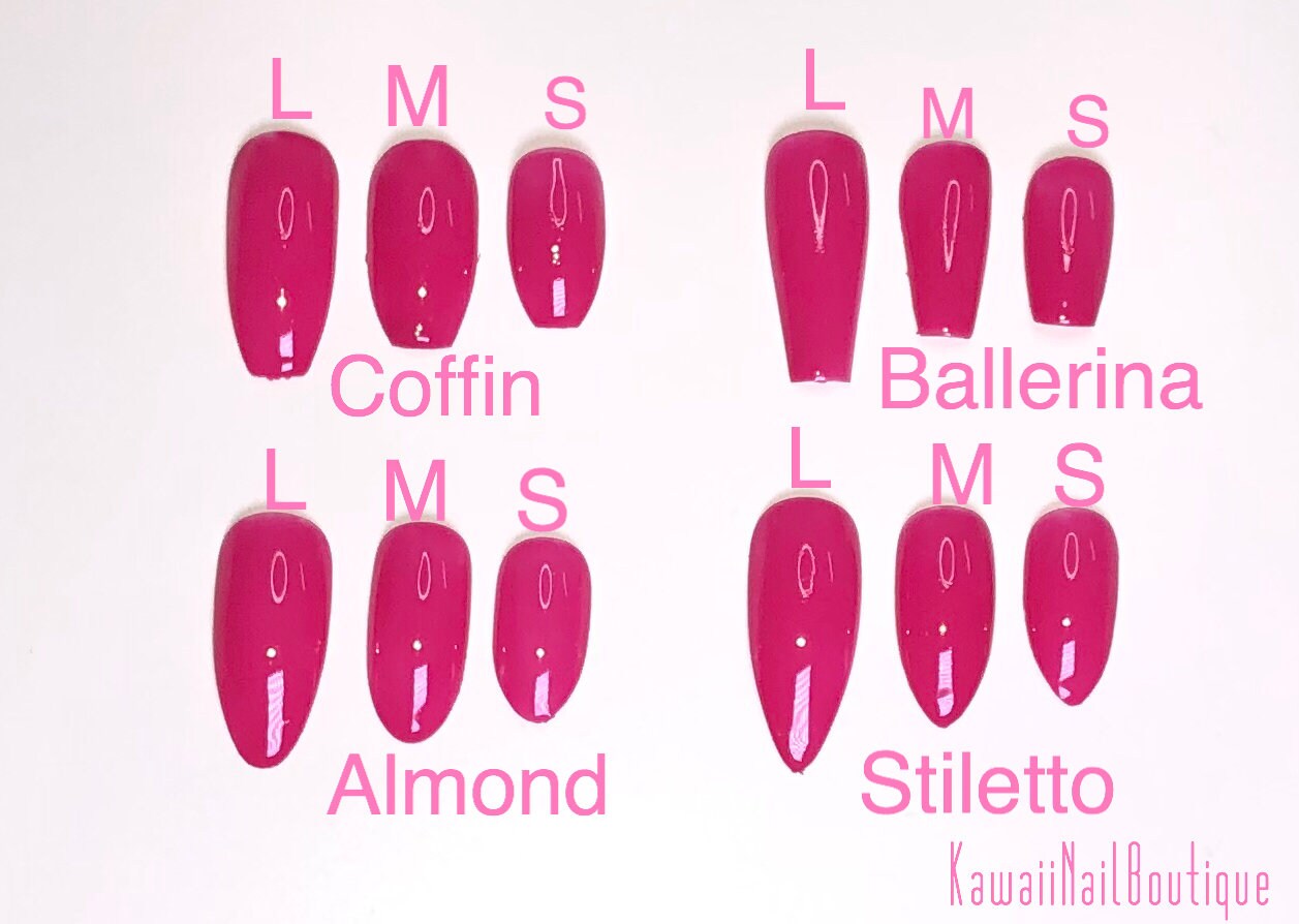 Basic Glossy Nails 34 Colours Available Press on Nail Set Etsy Ireland