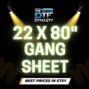 22 x 80 Inc Gang Sheet | Full Color DTF Transfers to Press | Custom Dtf Print | No Minimum Orders | Wholesale Dtf Print | Custom Gang Sheet