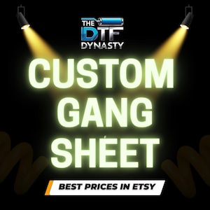 Custom Gang Sheet | Full Color DTF Transfers Ready to Press | Heat Press Shirt Decals | No Minimum Orders | Fast Shipping