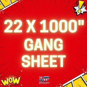 22 x 1000 Inc Gang Sheet | Full Color DTF Transfers Press | Custom Dtf Print | No Minimum Orders | Wholesale Dtf Print | Custom Gang Sheet