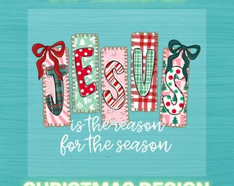 Christmas Tree DTF Transfer: Jesus This is Season Ready to Press Heat Transfer