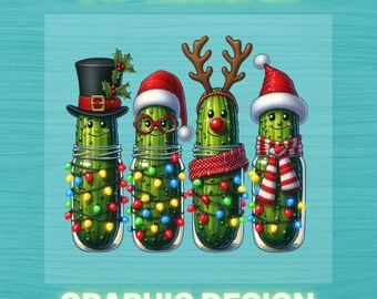 Funny Christmas Pickle DTF Ready to Press Heat Transfer