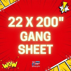 22 x 200 Inc Gang Sheet | Full Color DTF Transfers Press | Custom Dtf Print | No Minimum Orders | Wholesale Dtf Print | Custom Gang Sheet