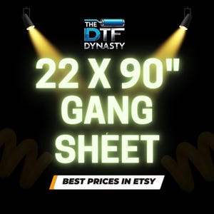 22 x 90 Inc Gang Sheet | Full Color DTF Transfers to Press | Custom Dtf Print | No Minimum Orders | Wholesale Dtf Print | Custom Gang Sheet
