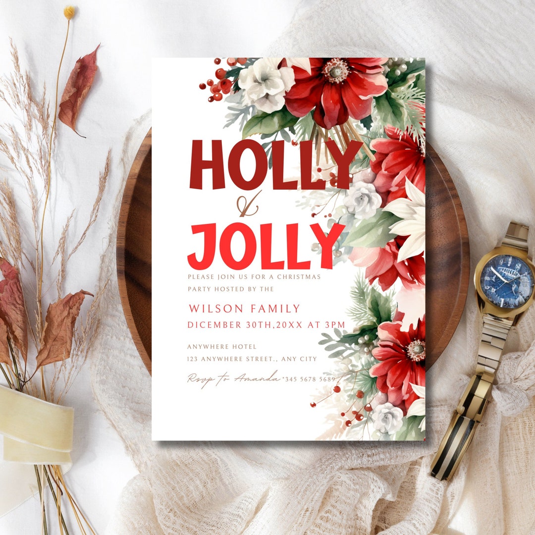 Editable Christmas Party Invitation, Christmas Party Invitation