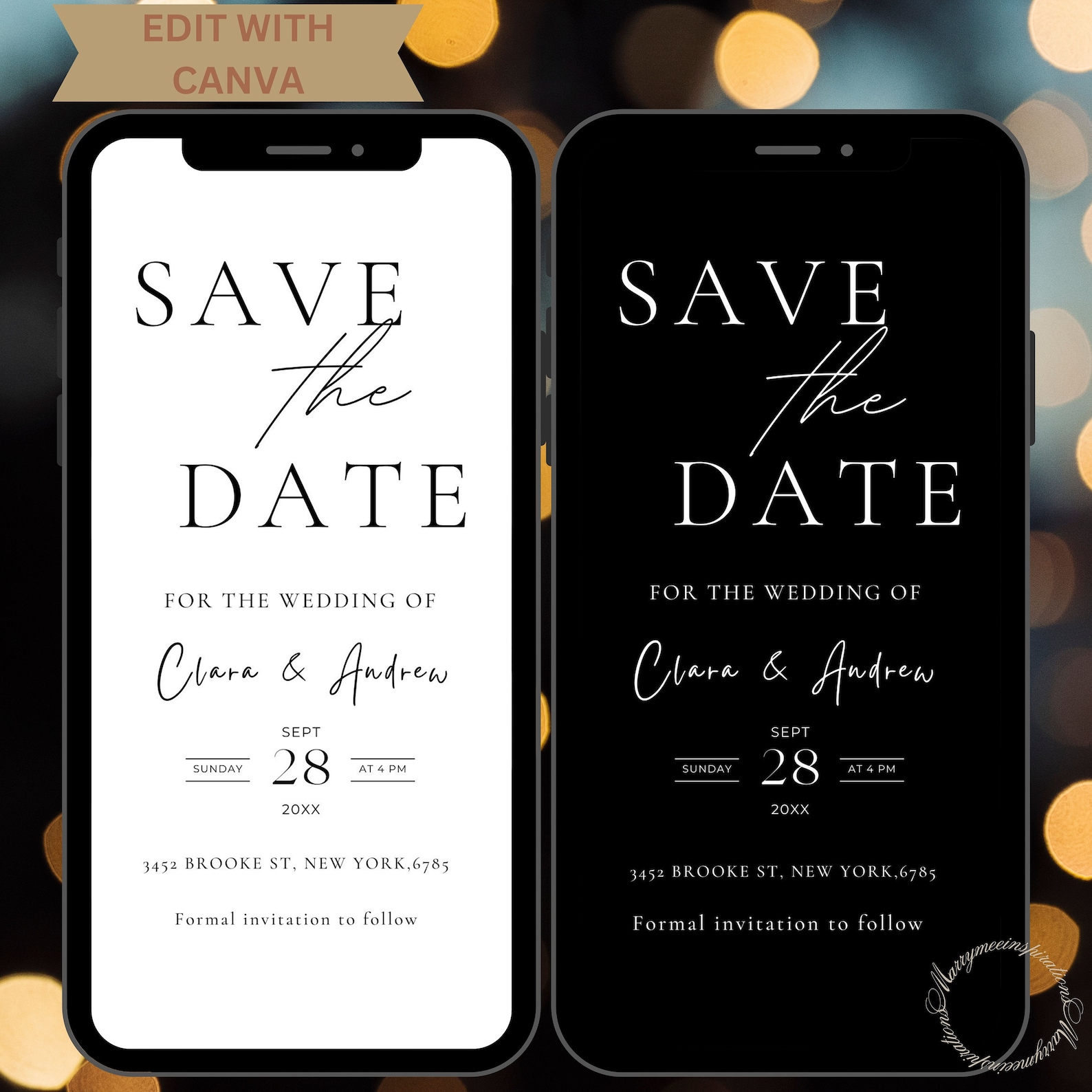 Digital Invite Electronic Save the Date Minimal Save the Date Etsy