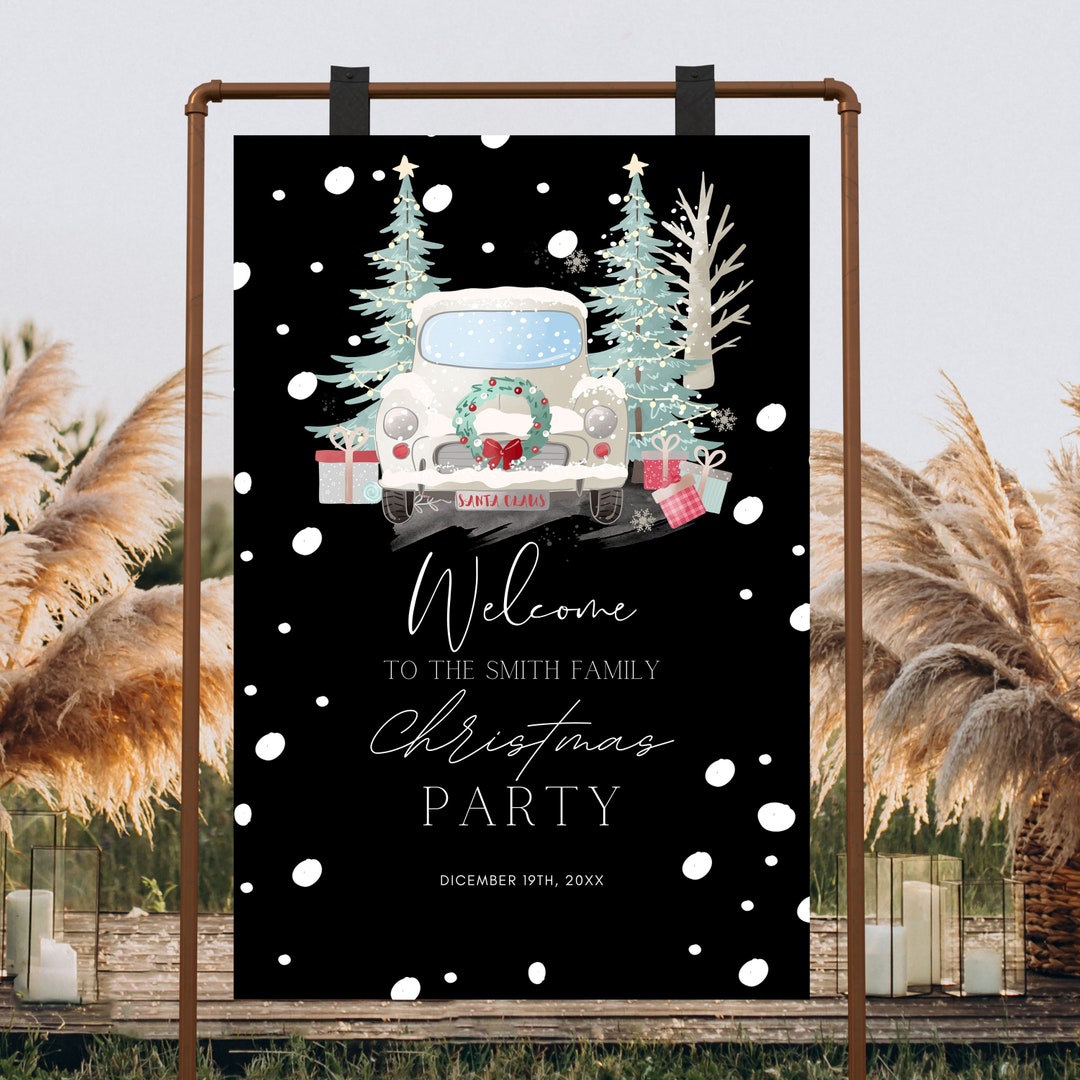 Christmas Welcome Sign Template, Welcome Poster Editable, Printable ...