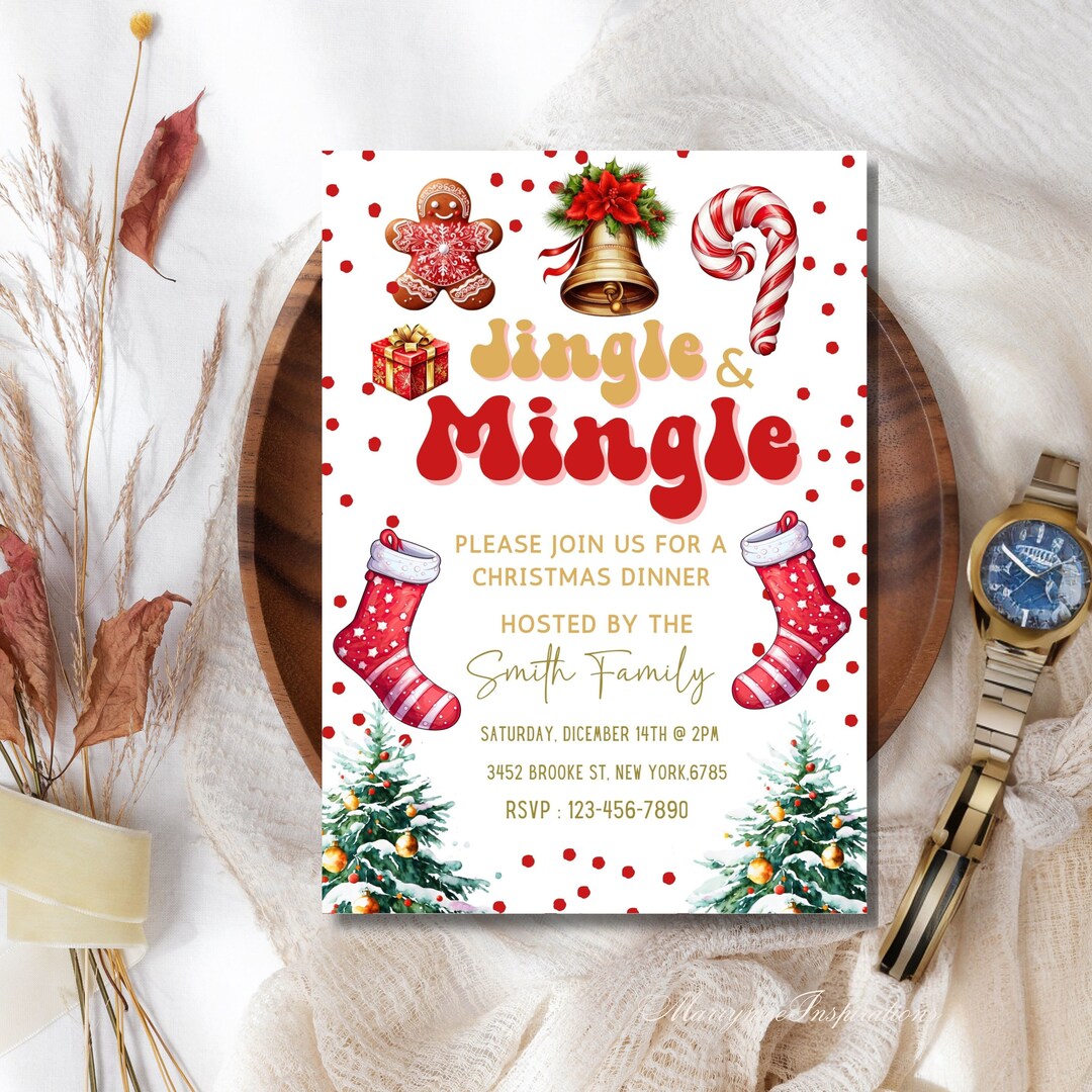 Christmas Party Invitation, Christmas Party Invite, Christmas Party