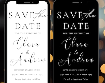Minimalist Electronic Save the Date Template (Digital Download)