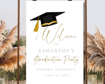 Minimalist Graduation Party Welcome Sign, Editable Photo Template (Digital Download)