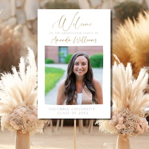 Modern Graduation Party Welcome Sign Template, Minimalist Photo Graduation Welcome Poster, Graduation Welcome, Editable Template download