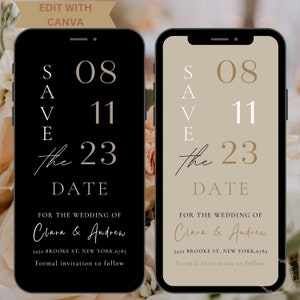 Minimal Save the Date E-invite Editable Template Digital Invite Electronic Save the Date Instant Download modern wedding invite E-vite