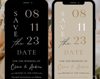 Minimalist Save the Date E-Invite Template (Digital Download)