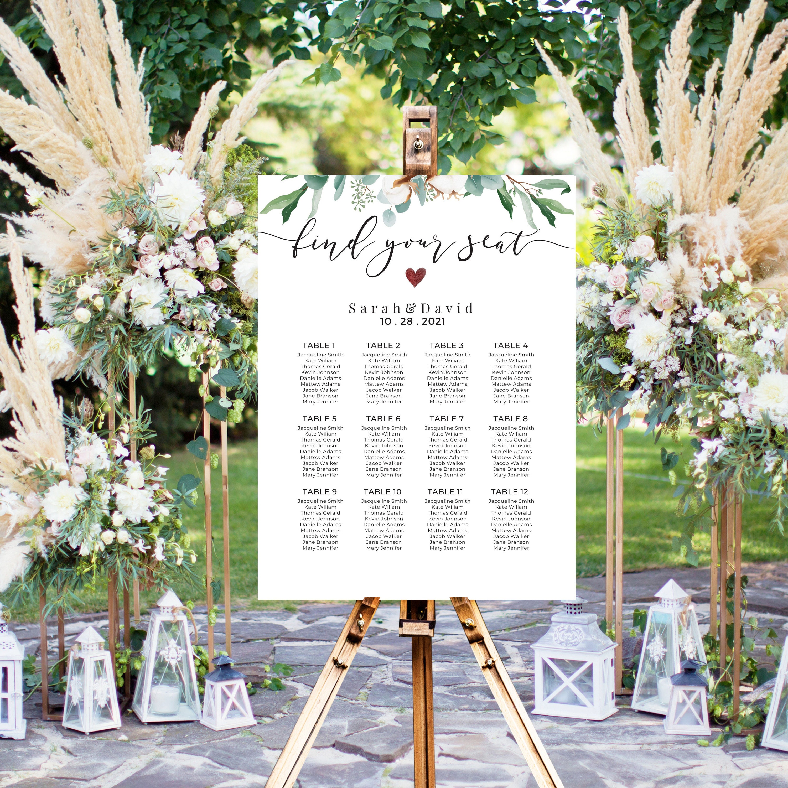 Wedding Seating Chart Template ,table Seating Chart ,take a Seat Rehearsal Dinner, DIY Wedding ...