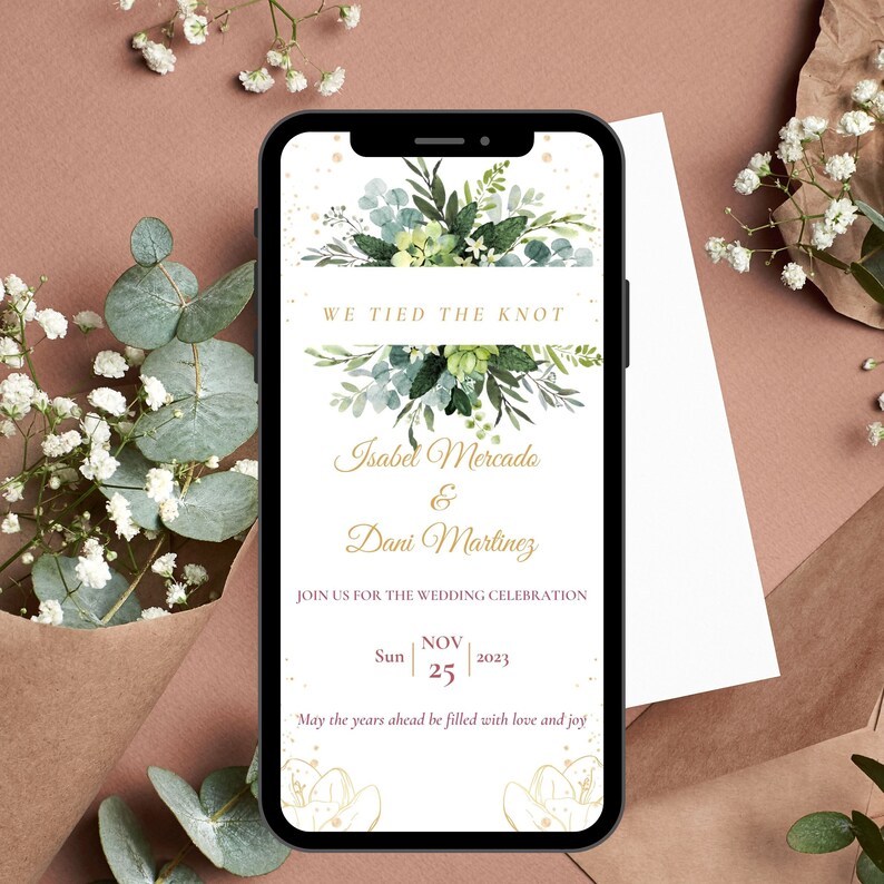 Digital Wedding Invitation Electronic Wedding Invitation Etsy