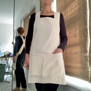 Organic Cotton Apron Cross Back Japanese Style