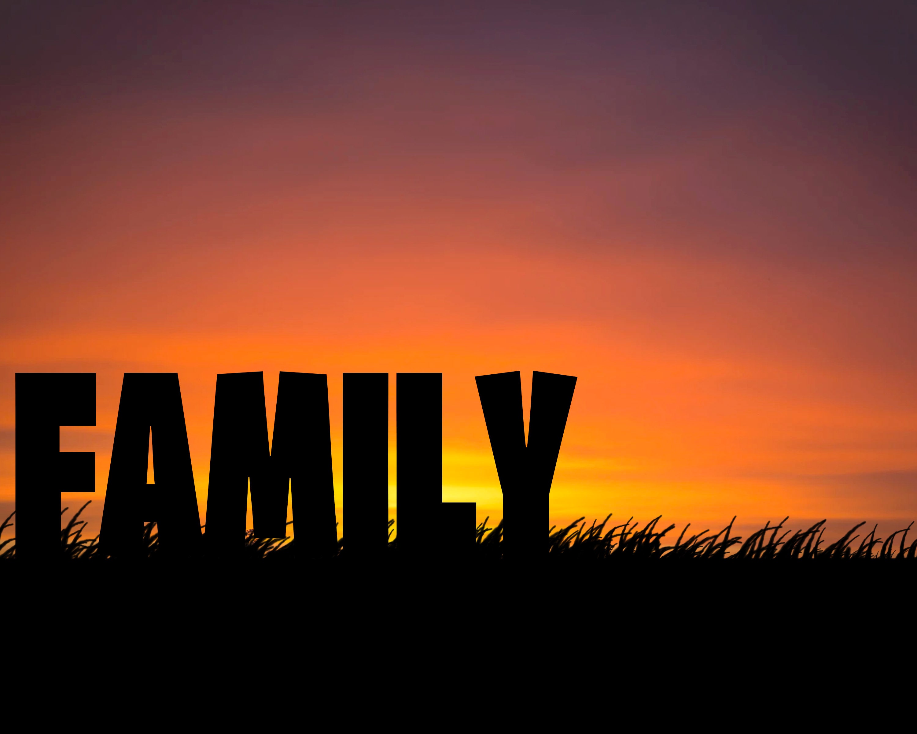 family-silhouette-sunset-background-photoshop-template-digital