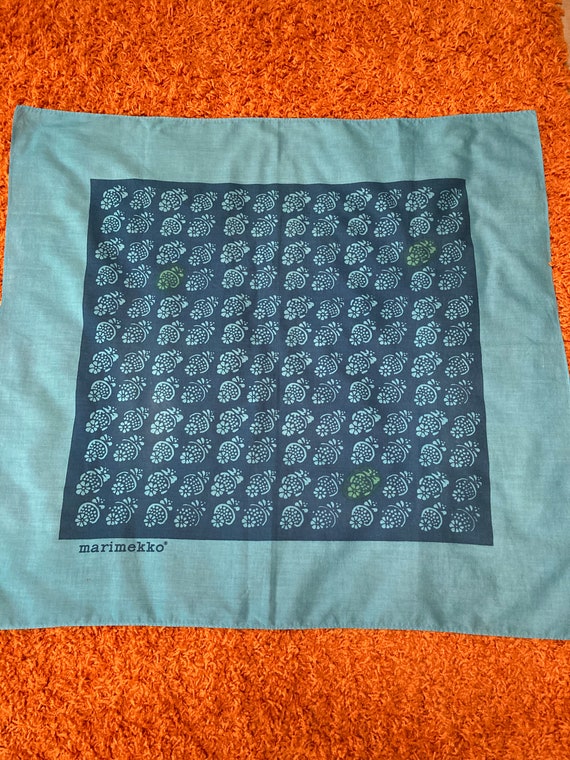 Vintage Blue on Blue Marimekko large scarf 34" x 3