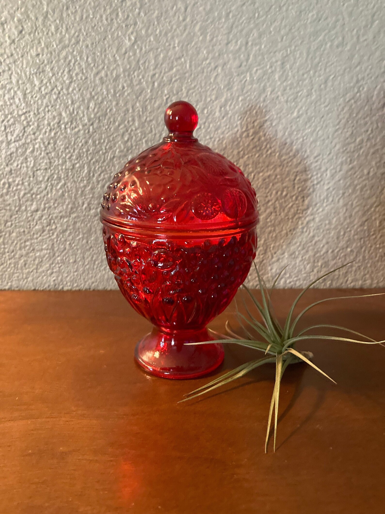 Vintage AVON Red Glass Candle 1970s scent Candle Unused Etsy