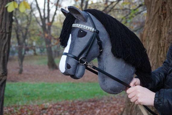 Hobby Horse Gray With Black Decorative Bridle / Hobby Horse - Etsy