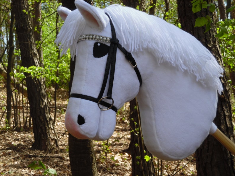 Hobby Horse White With Black Decorative Bridle / Hobby Horse Etsy New