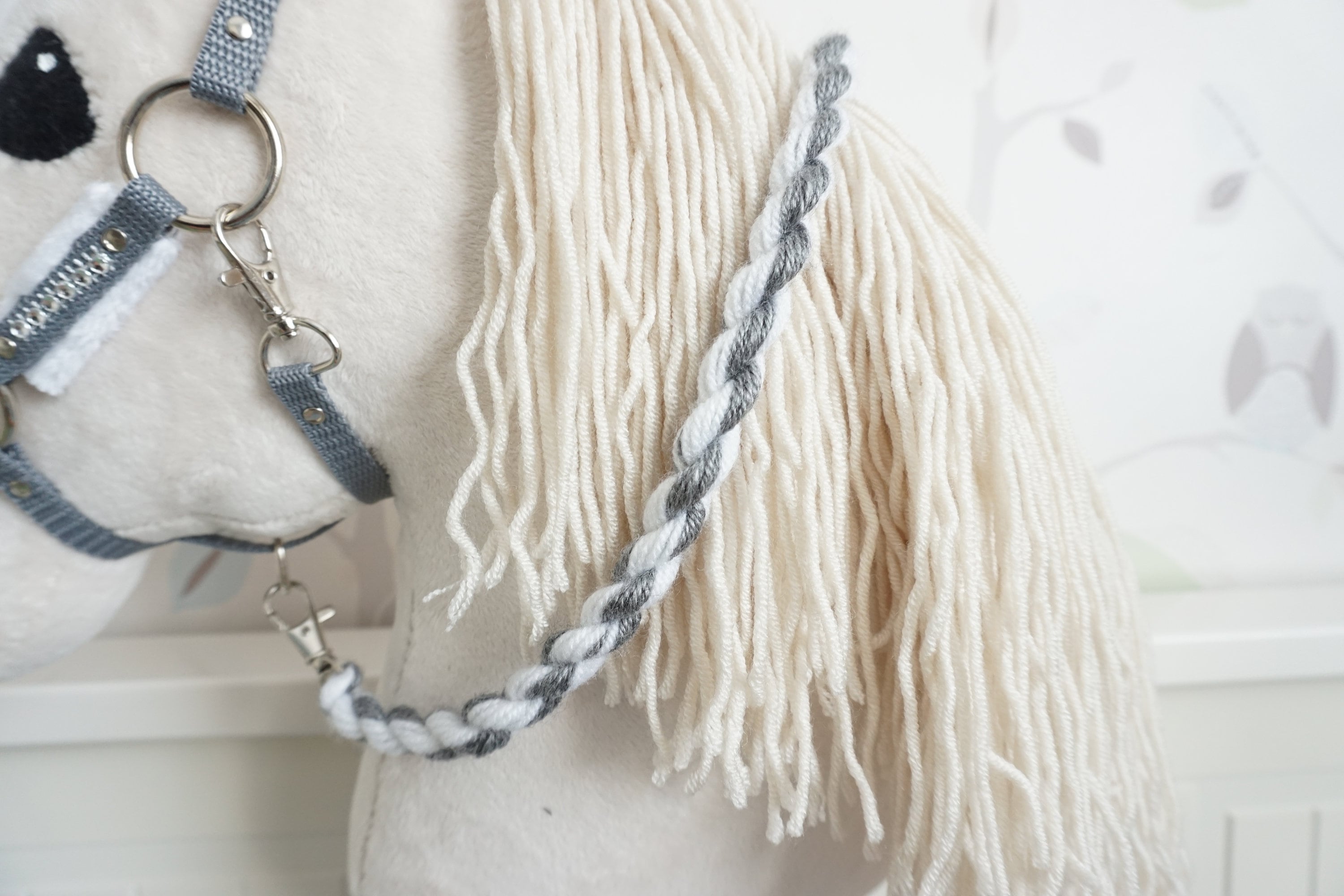 Halter for Hobby Horse With Fur Lead / Graysilver Set Etsy