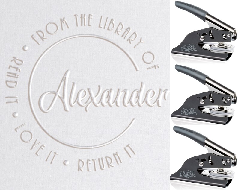 Library Book Embosser Custom 10 Designs Ex Libris Family Etsy UK