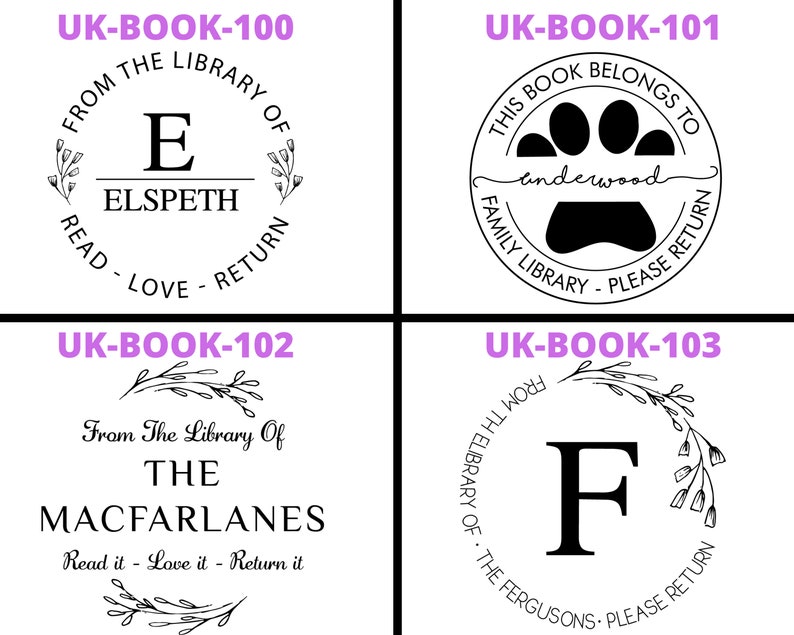 From the Library of Embosser Custom Embosser Stamp Book Etsy UK