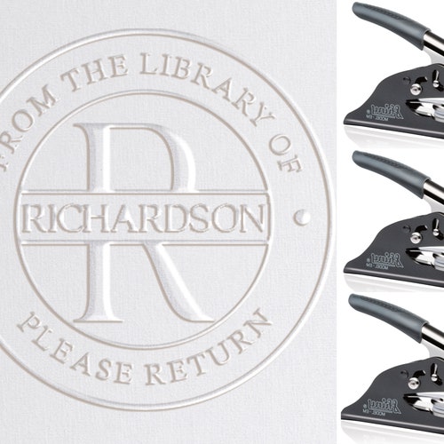Custom Library Embosser Stamp Personalized Book Embosser Etsy