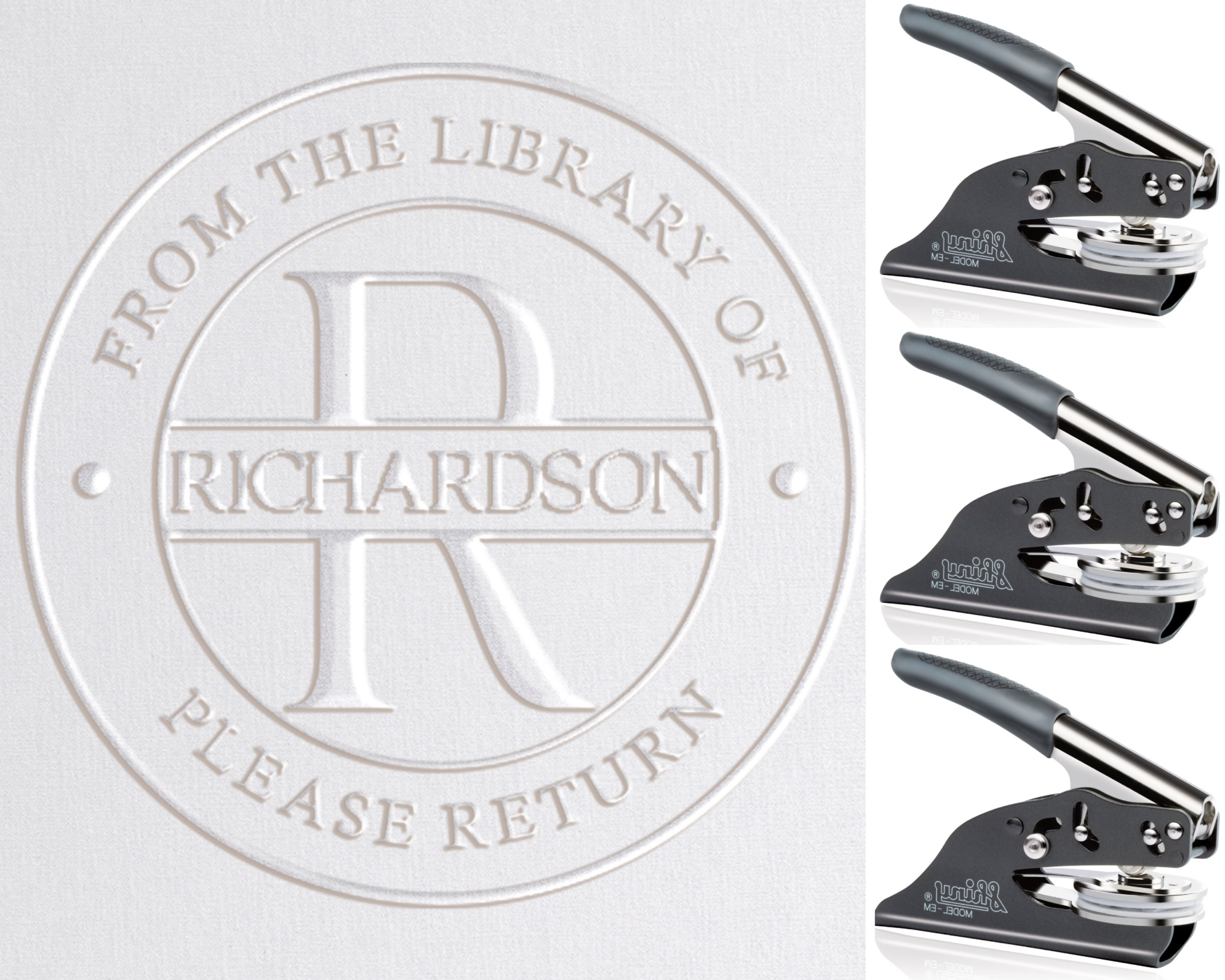 From the Library of Embosser Custom Embosser Stamp Book Etsy UK