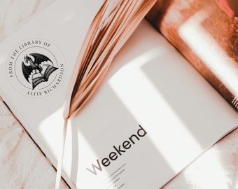 Timbro personalizzato per libri/librerie, con manico in legno