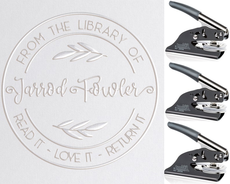 Personalized Book Embosser 10 Designs Ex Libris Custom Etsy