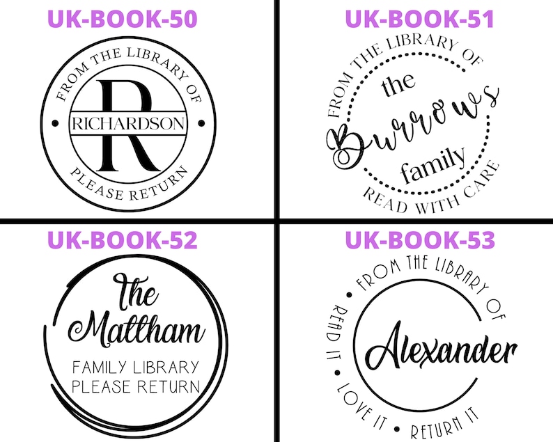 From the Library of Embosser Custom Embosser Stamp Book Etsy UK