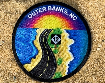 OBX Highway 12 Embroidered Iron On Patch