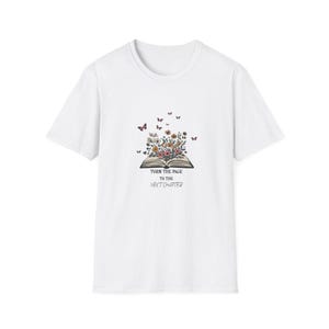 Book of Butterflies T-Shirt | Floral Literary Art, Turn the Page Design