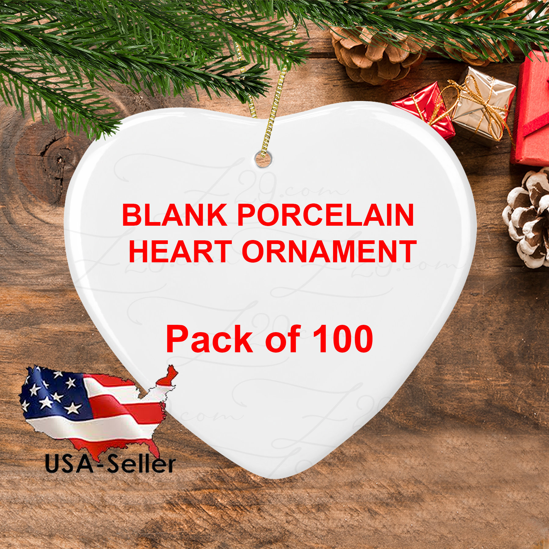 Blank Heart Ceramic Ornament for Sublimation
