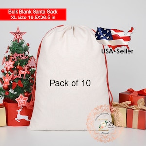 Large 80x50cm Christmas Santa Sack Sacks Xmas Gift Presents Bag Stocking Filler 