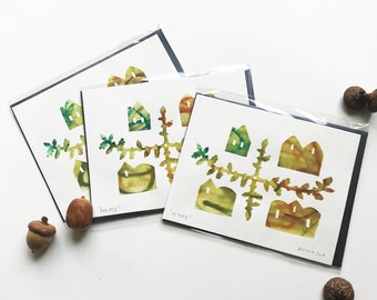 A2 Screen Printed Cards "Home" // Handmade Greeting Cards // Monoprinted Cards // Blank Card