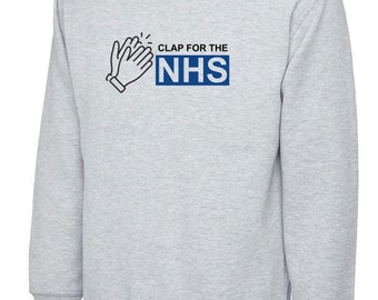 Clap for nhs, personalised printed sweatshirt workwear jumper sweater
