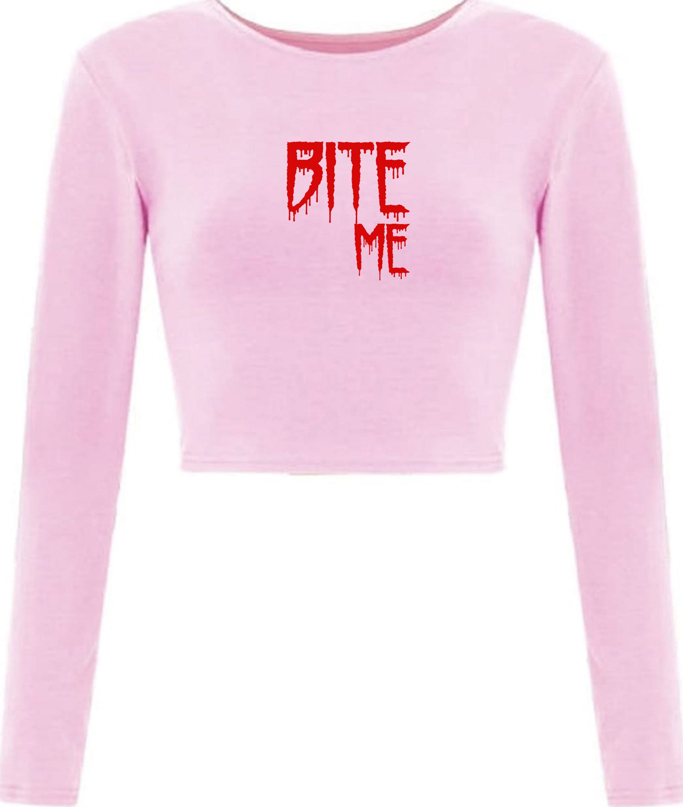 BITE ME Crop Top Funny Horror Halloween Costume Halloween Crop Etsy