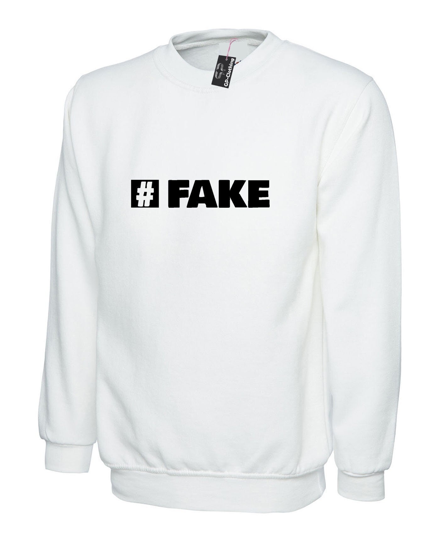 Fake Sweatshirt Jumper Sweater Shirt Dope Trend Hate Fake People Womens Mens Gym Fitness Swag Hype Fab Blogger Unisex Etsy