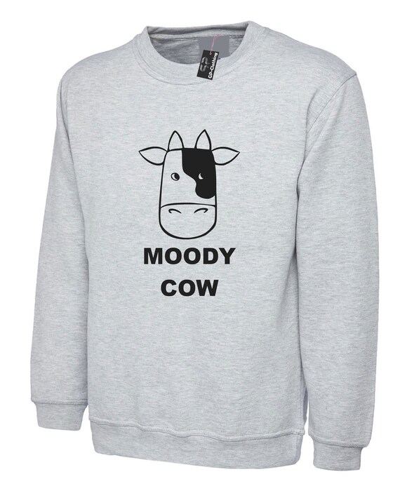 Moody Cow Sweatshirt Jumper Sweatshirt 