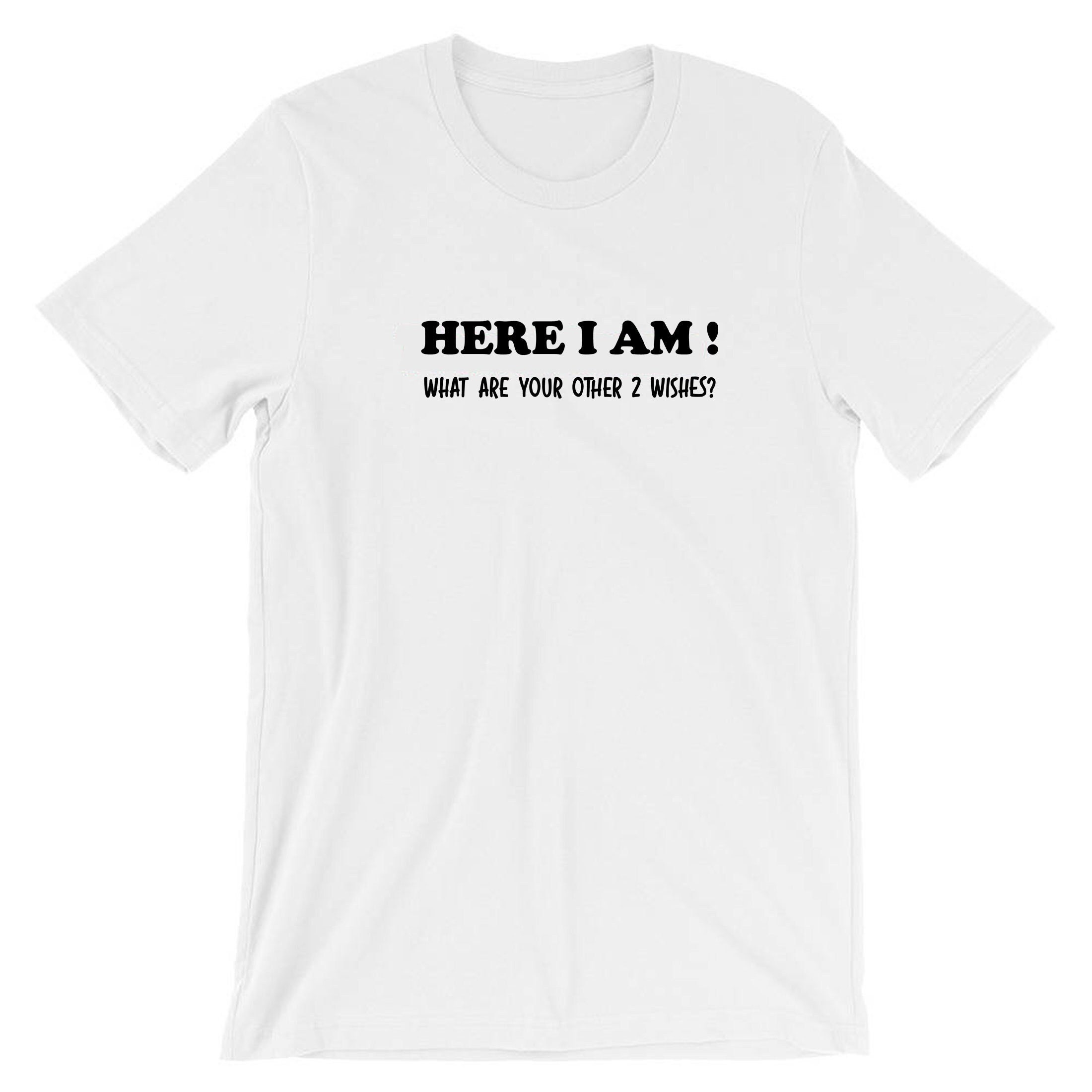 Here I Am What Are Your Other 2 Wishes Funny Tshirt T Shirt T