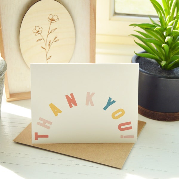 Thank You! Cards | 4 x 5.25 inch Cards + Brown Paper Envelopes