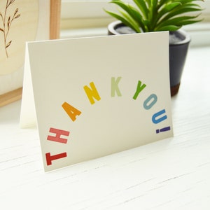 THANK YOU Rainbow Cards 4 x 5.25 inch Cards Brown Paper Envelopes image 3